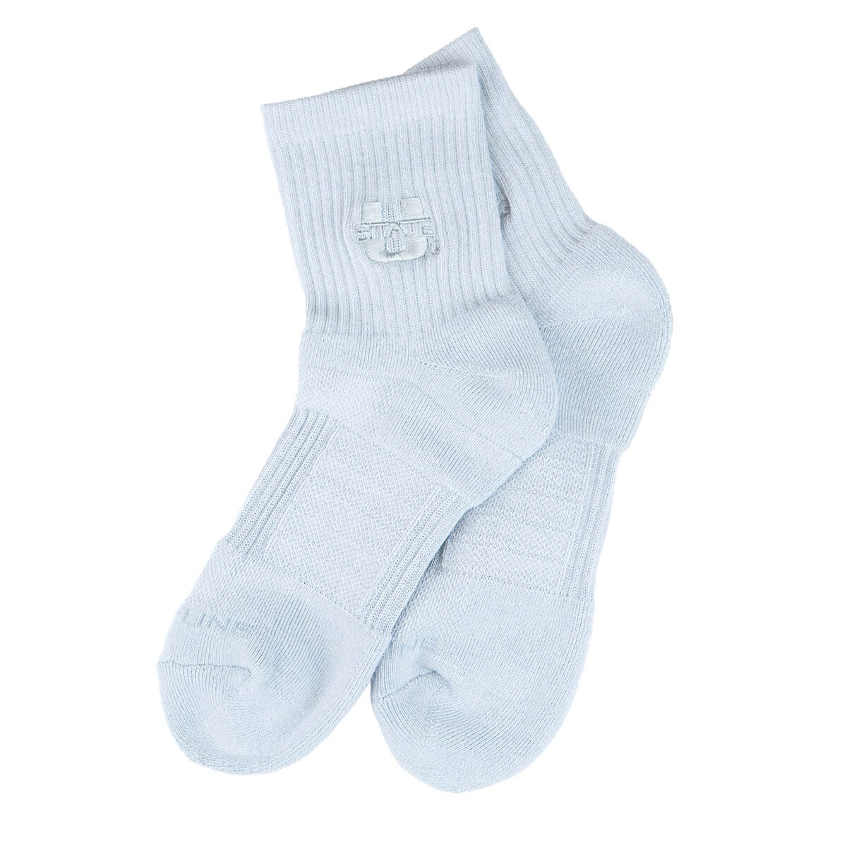 U-State Embroidered Crew Socks in gray